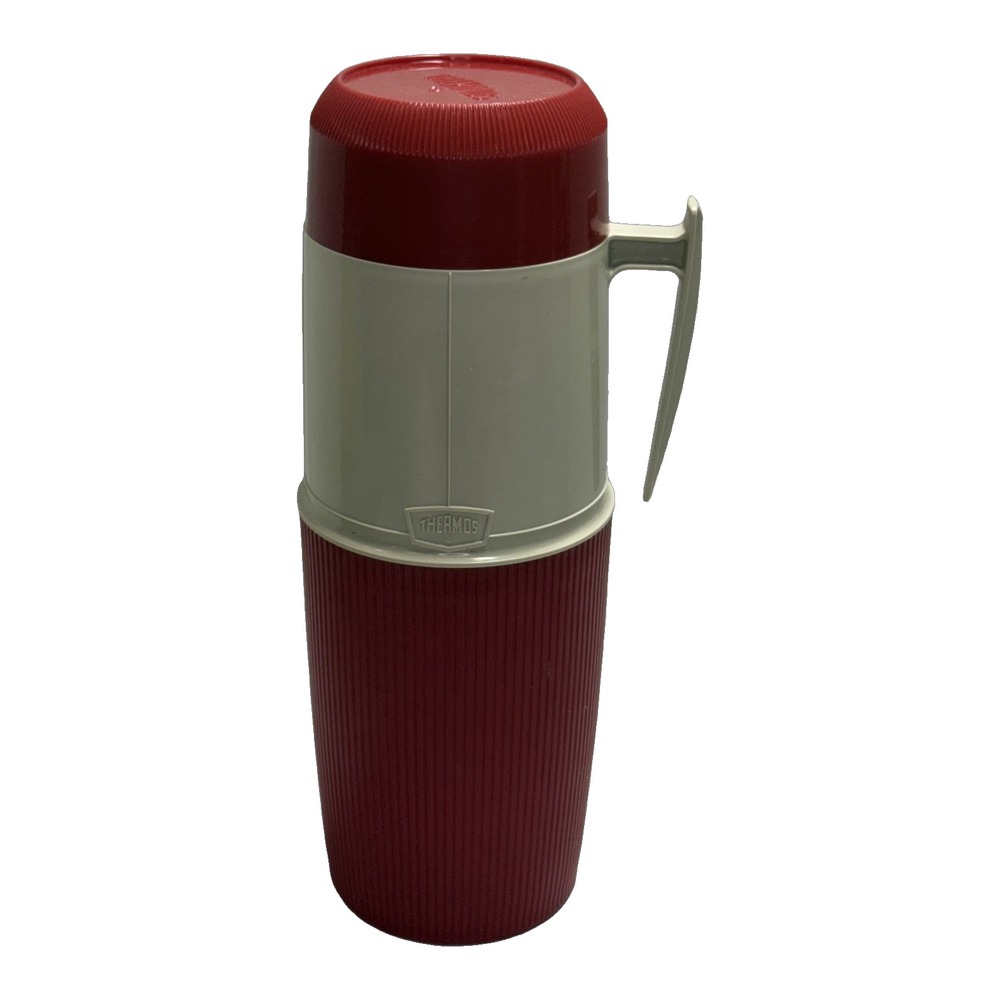 Vintage Thermos Brand Quart Wide Mouth Vacuum Jar Red - Picture 4 of 9
